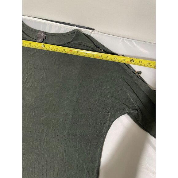 Travelers By Chico's Women's Top Size 4 Button Sleeve Detail Olive Green - Picture 15 of 16